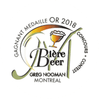 Médaille d'or au concours Greg Nooman du Mondial de la bière de Montréal 2018